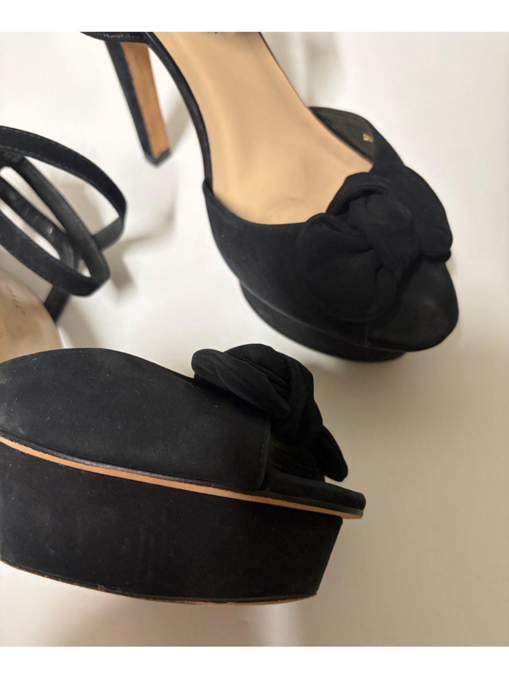 Loeffler Randall Suede Bow Platform Heels - Picture 3 of 12